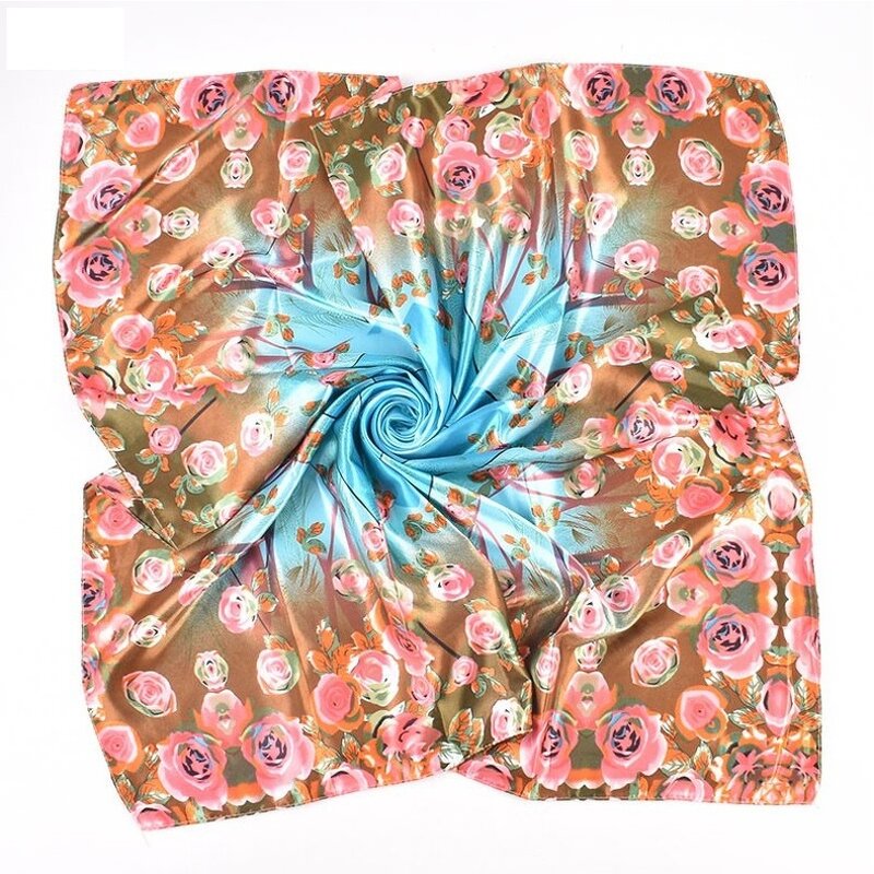 Printed Scarf Supplier - OEM 35-Inch Screen Printed Silk Shawl