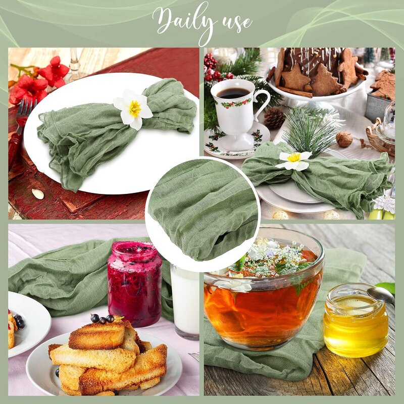 Cheesecloth Napkins Supplier - OEM 19.7 Inch Rustic Wrinkled Table Cover