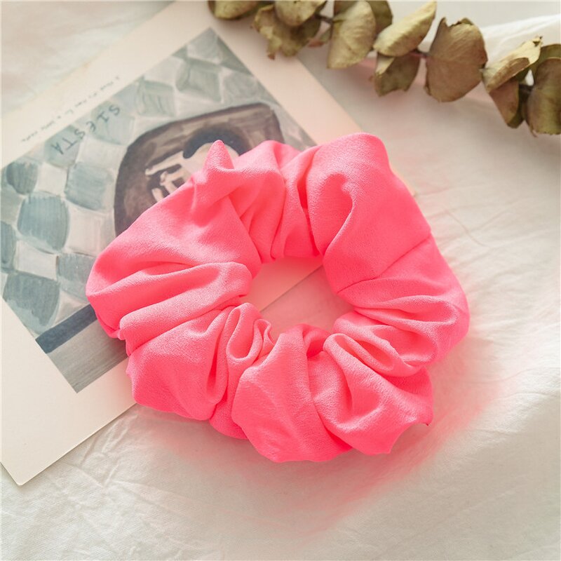 Neon Scrunchies Supplier - OEM Summer Custom Silk Hair Ropes