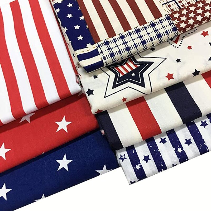 Patriotic Fabric Supplier - OEM 7pcs Cotton Twill Quilting Squares