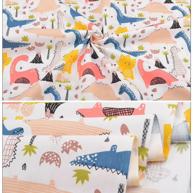 Dinosaur Fabric Supplier - OEM 8pcs Cartoon Printed Cotton Patchwork