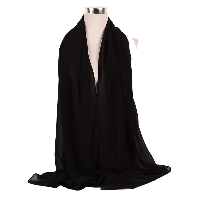 Muslim Headscarf Factory - OEM Women's Solid Chiffon Long Hijab Scarf
