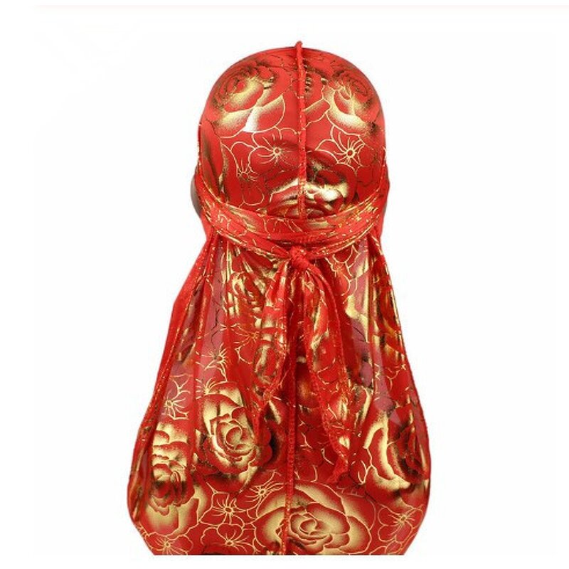 Flower Durag Supplier - OEM Breathable Satin Rose Design Headwear