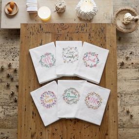 Embroidery Towel Factory - OEM 45x65cm White Vintage Floral Kitchen Cloth
