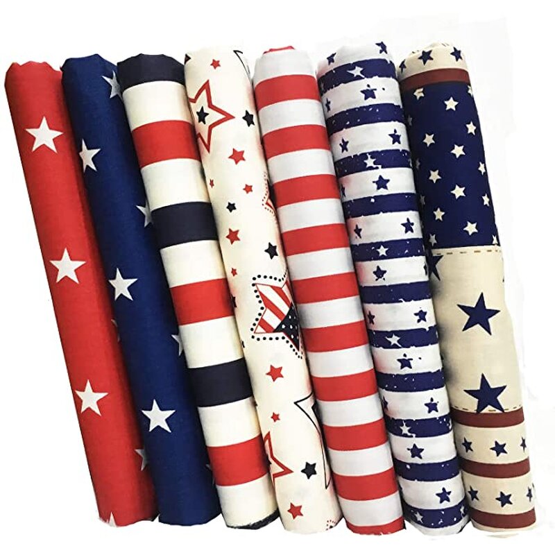 Patriotic Fabric Supplier - OEM 7pcs Cotton Twill Quilting Squares