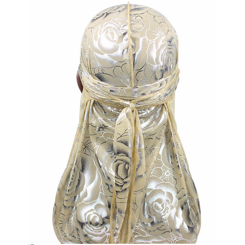 Flower Durag Supplier - OEM Breathable Satin Rose Design Headwear