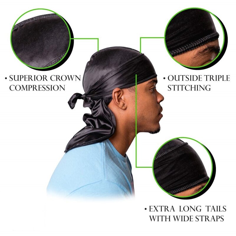 Hip Hop Durag Factory - OEM Wholesale Satin Silk Long Tail Headwear
