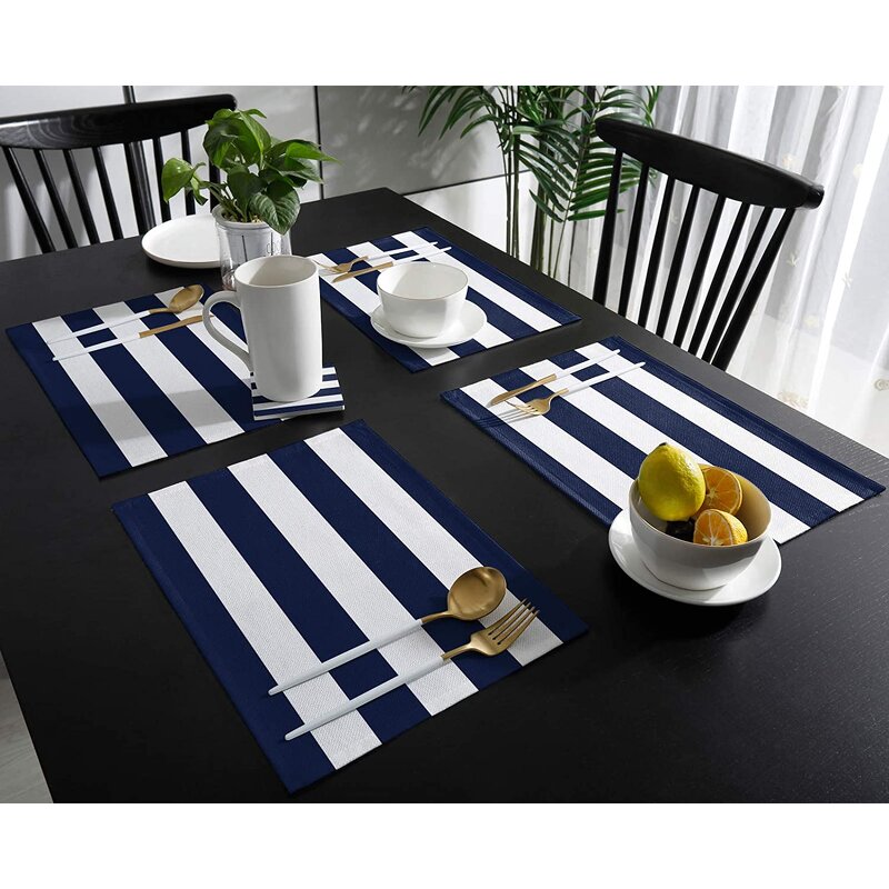 Cotton Placemats Manufacturer - OEM Heat-Resistant Nautical Stripe Table Mats