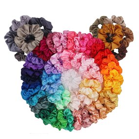 Satin Scrunchies Manufacturer - OEM 40pcs Silky Curly Hair Ties