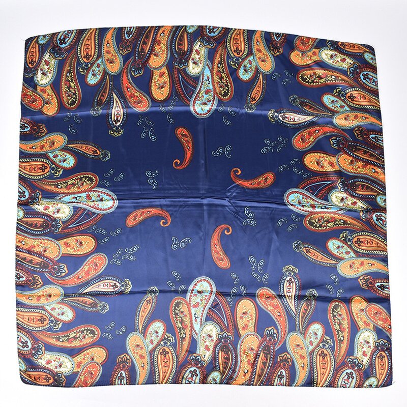 Fashion Bandana Supplier - OEM 35 Inch Silk Paisley Hijab Scarves