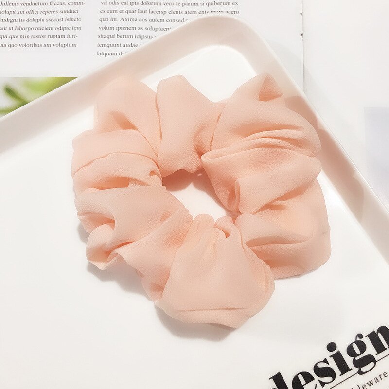Chiffon Scrunchies Factory - OEM Girls Soft Solid Color Hair Ties