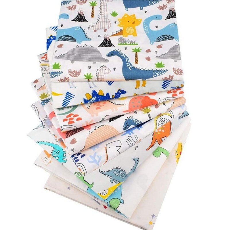 Dinosaur Fabric Supplier - OEM 8pcs Cartoon Printed Cotton Patchwork