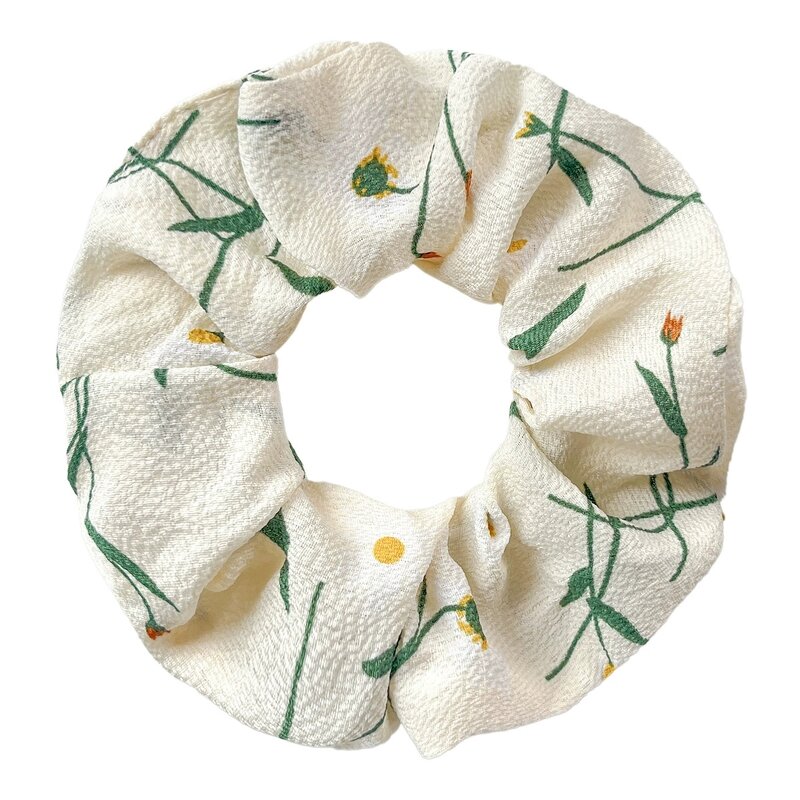 Flower Scrunchies Factory - OEM 8pcs Chiffon Floral Hair Bobbles