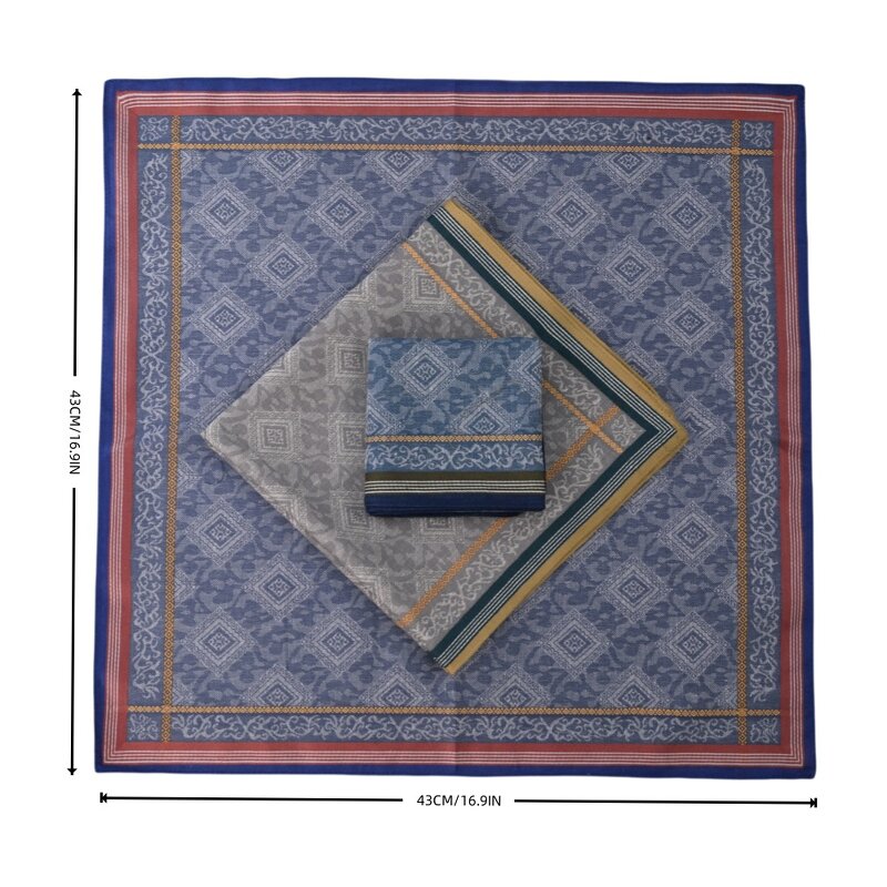 Jacquard Handkerchief Factory - OEM 3Packs Fine Cotton Mens Hankies