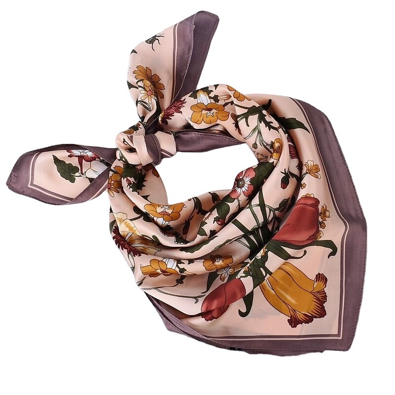 Satin Bandana Manufacturer - OEM Ladies Floral Silk-Like Sleep Scarf