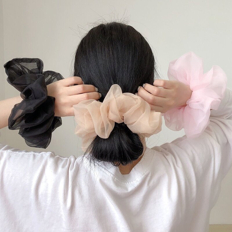 Scrunchies Supplier - OEM Wholesale 20cm Oversized Organza Hair Ties
