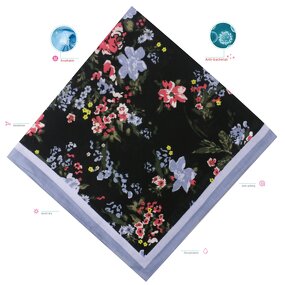 Silver Bandana Manufacturer - OEM Antibacterial Cotton Handkerchief