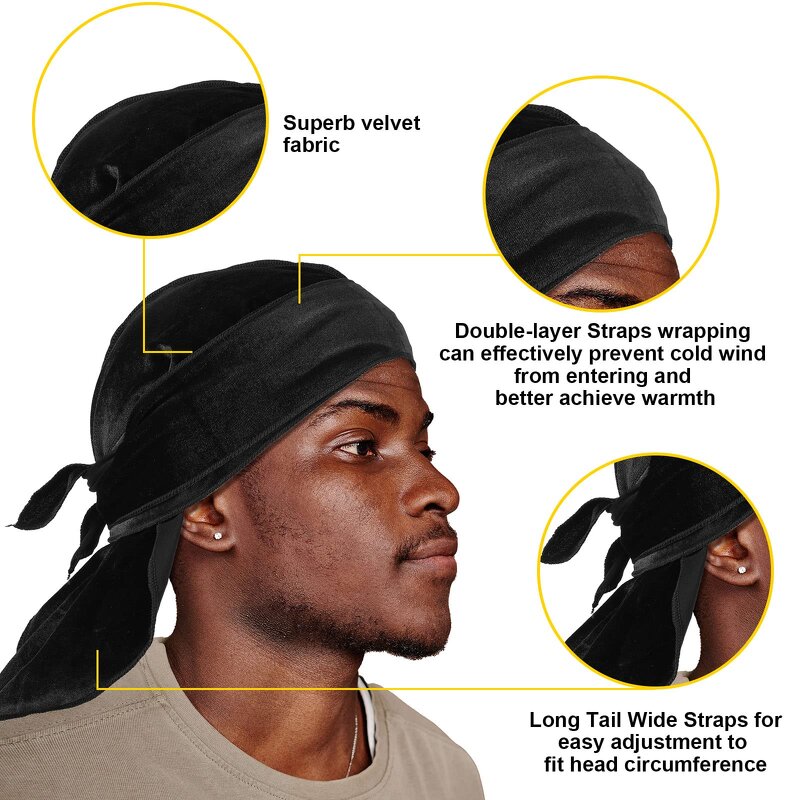 Velvet Durag Manufacturer - OEM Multi Color Extra Long Tail Headwrap