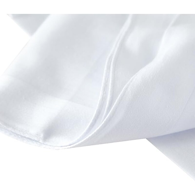 Cotton Pocket Square Factory - OEM Premium 40S White Plain Hankies