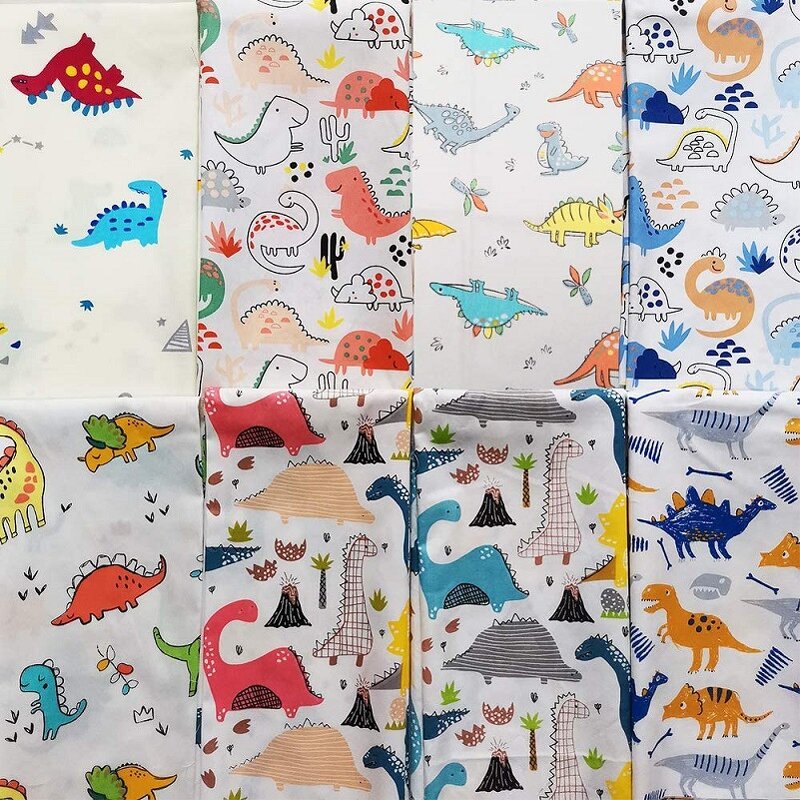 Dinosaur Fabric Supplier - OEM 8pcs Cartoon Printed Cotton Patchwork