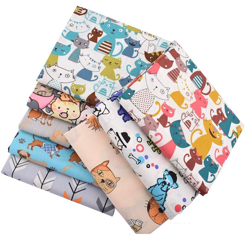 Animal Fabric Manufacturer - OEM 8pcs Cat Dog Printed Cotton Bundles