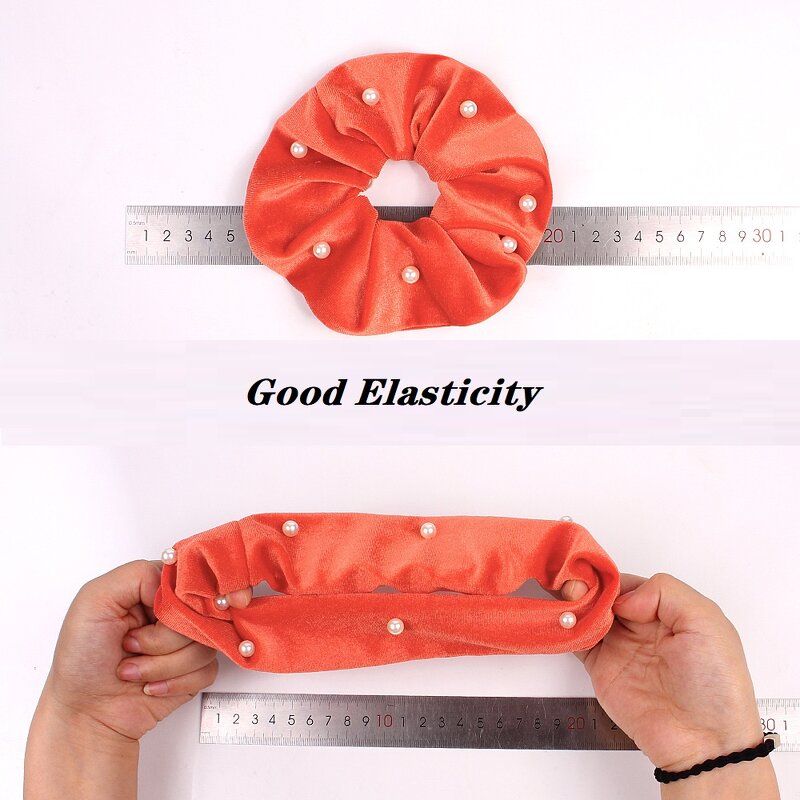 Velvet Scrunchies Supplier - OEM Fashion Pearl Hair Accessories