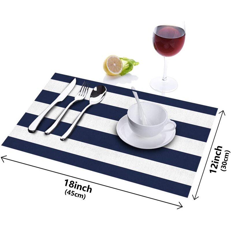 Cotton Placemats Manufacturer - OEM Heat-Resistant Nautical Stripe Table Mats