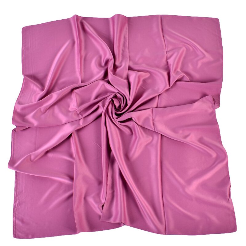 Silk Hijab Supplier - OEM 70x70cm Plain Satin Muslim Scarf