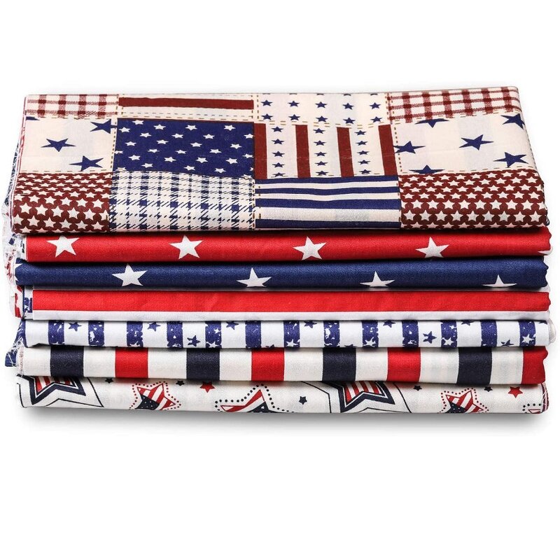 Patriotic Fabric Supplier - OEM 7pcs Cotton Twill Quilting Squares