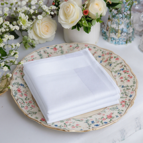 Cotton Pocket Square Factory - OEM Premium 40S White Plain Hankies