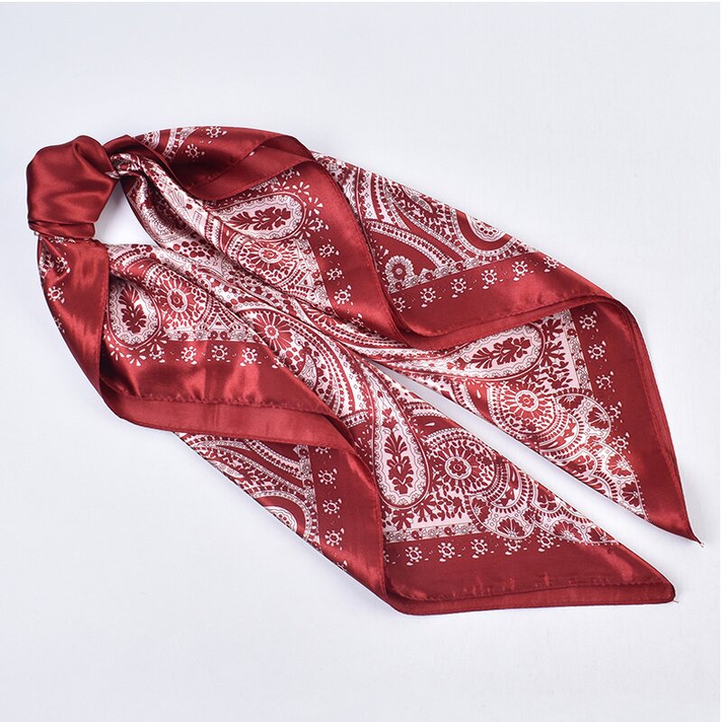 Silk Scarf Manufacturer - OEM 35 Inch Square Floral Shawl Bandana