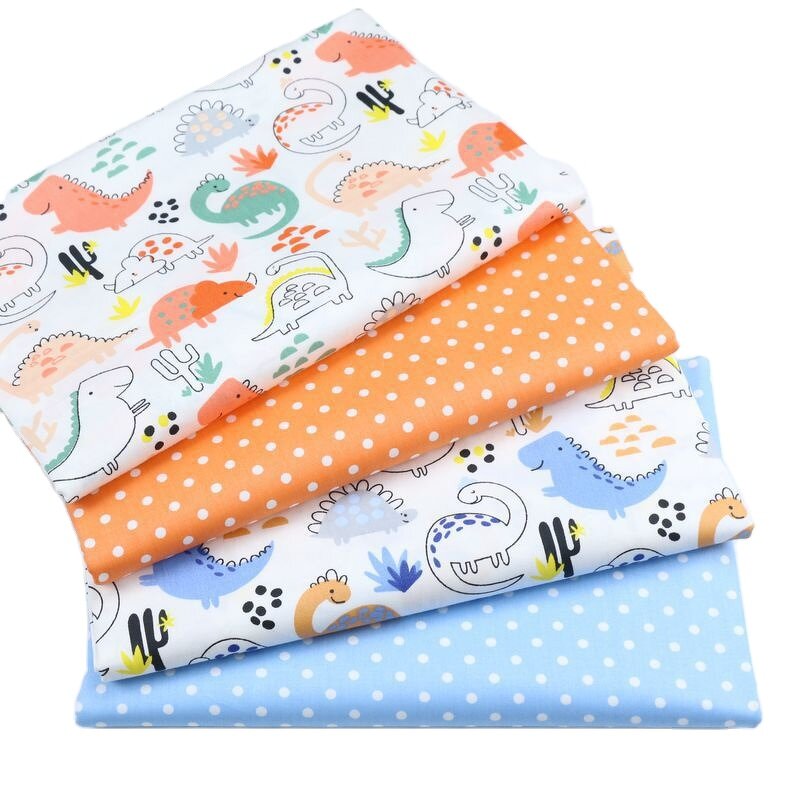 Dinosaur Fabric Supplier - OEM 4pcs Printed Cotton Quilting Squares
