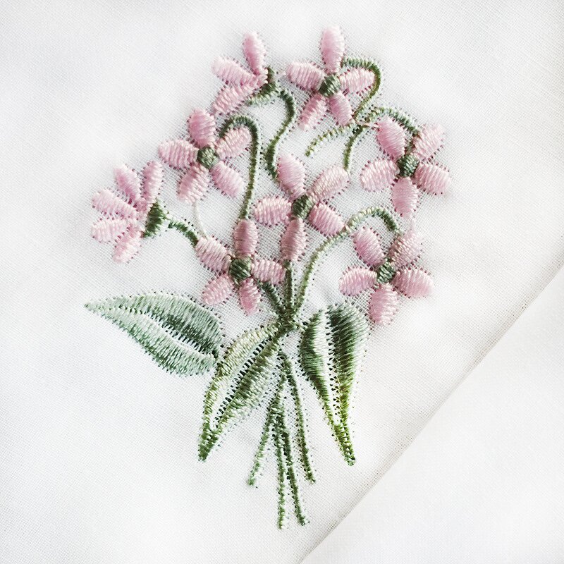Flower Handkerchief Manufacturer - OEM Colored Embroidered Ladies Hankies