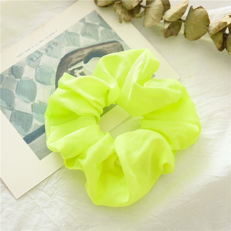 Neon Scrunchies Supplier - OEM Summer Custom Silk Hair Ropes