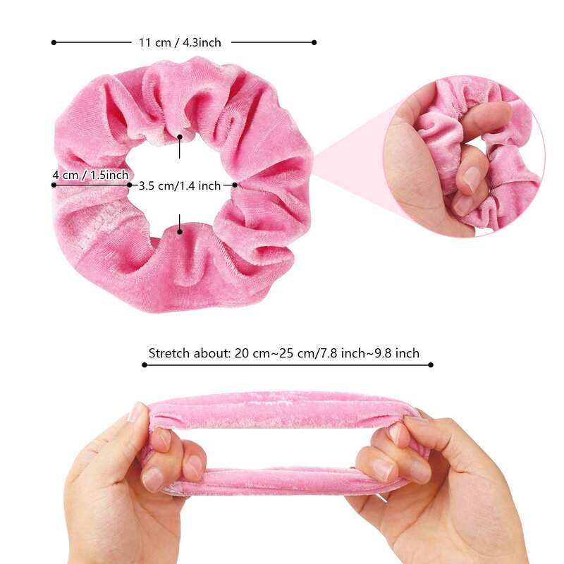 High Quality Scrunchies Supplier - OEM 40 Pcs Durable Velvet Hair Ties