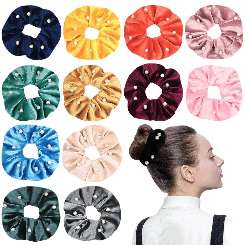 Velvet Scrunchies Supplier - OEM Fashion Pearl Hair Accessories