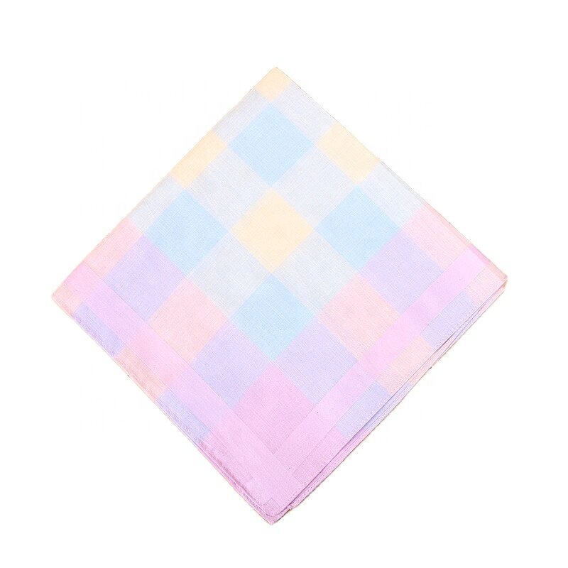 Cotton Handkerchief Supplier - OEM Bulk Wholesale Rainbow Checked Hankies
