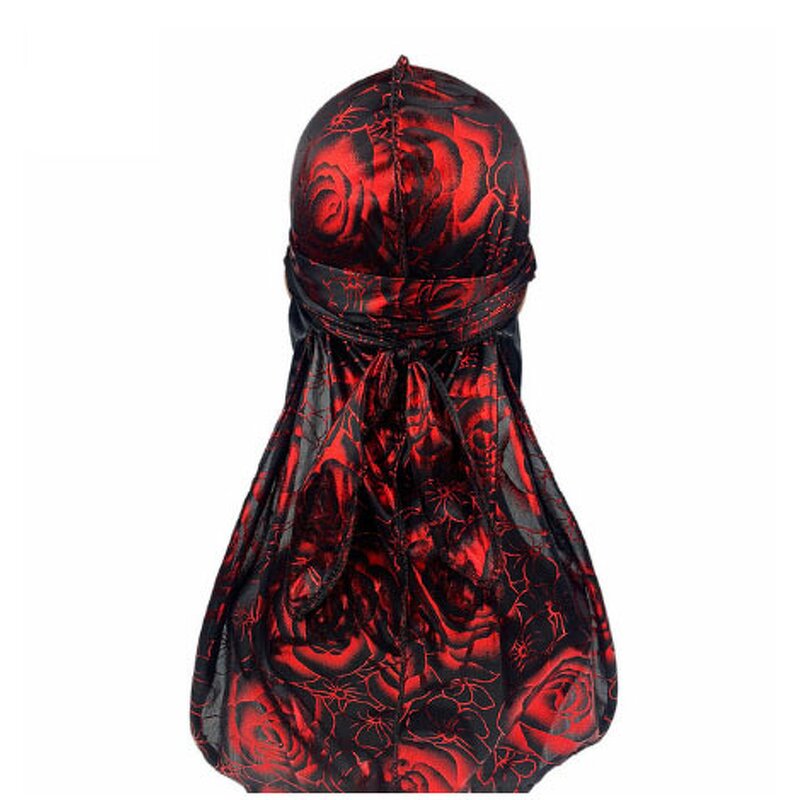 Flower Durag Supplier - OEM Breathable Satin Rose Design Headwear