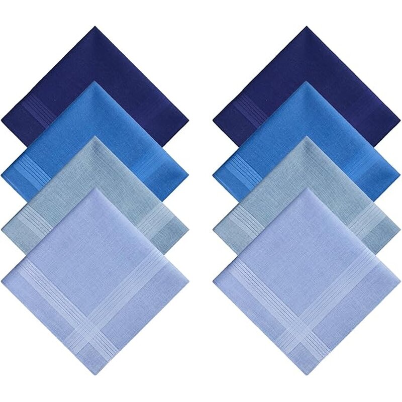 Blue Handkerchief Supplier - OEM 8pcs Assorted Color Cotton Hankies