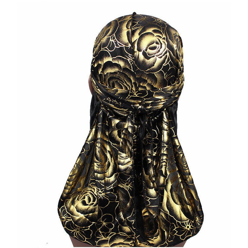 Flower Durag Supplier - OEM Breathable Satin Rose Design Headwear