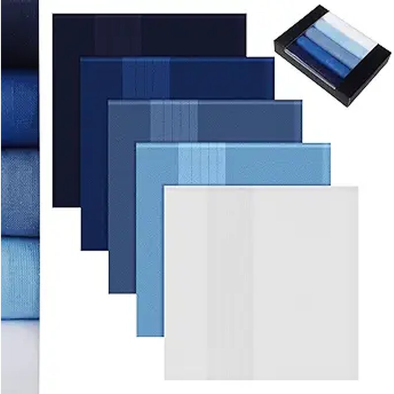 Mens Handkerchief Manufacturer - OEM 5 Pack Soft Cotton Pocket Squares