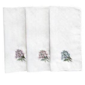 Flower Handkerchief Manufacturer - OEM Colored Embroidered Ladies Hankies