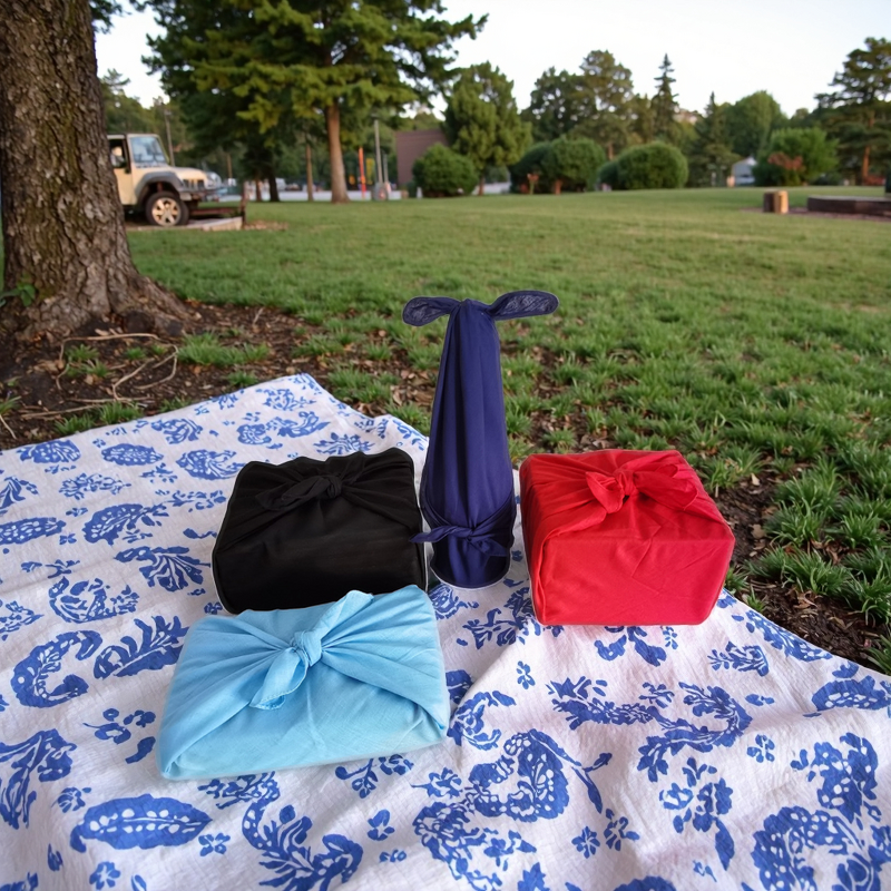 Solid Furoshiki Supplier - OEM 55cm Printed Cotton Bottle Wrap Cloth