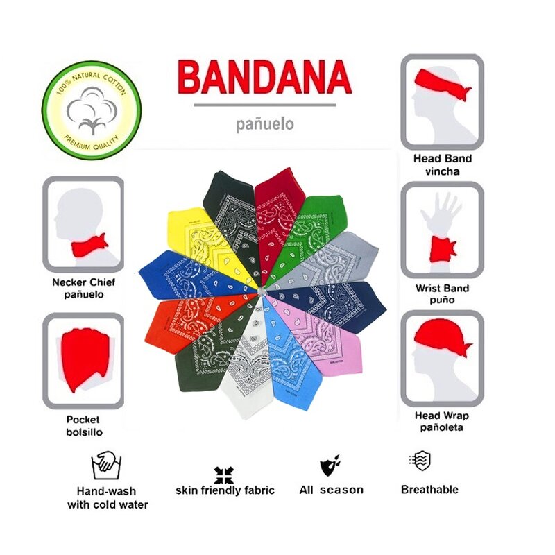 Cotton Bandana Supplier - OEM Wholesale Printed Square Cowboy Scarf