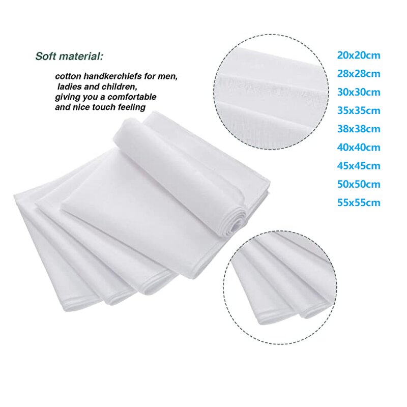 White Bandana Factory - OEM Various Size Cotton Tea Party Hankies