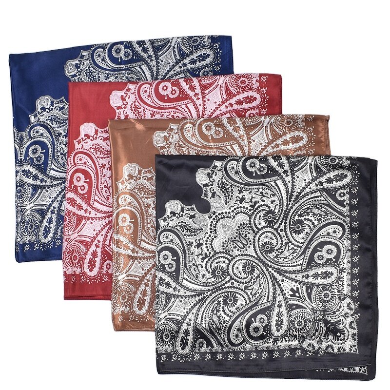 Silk Scarf Manufacturer - OEM 35 Inch Square Floral Shawl Bandana