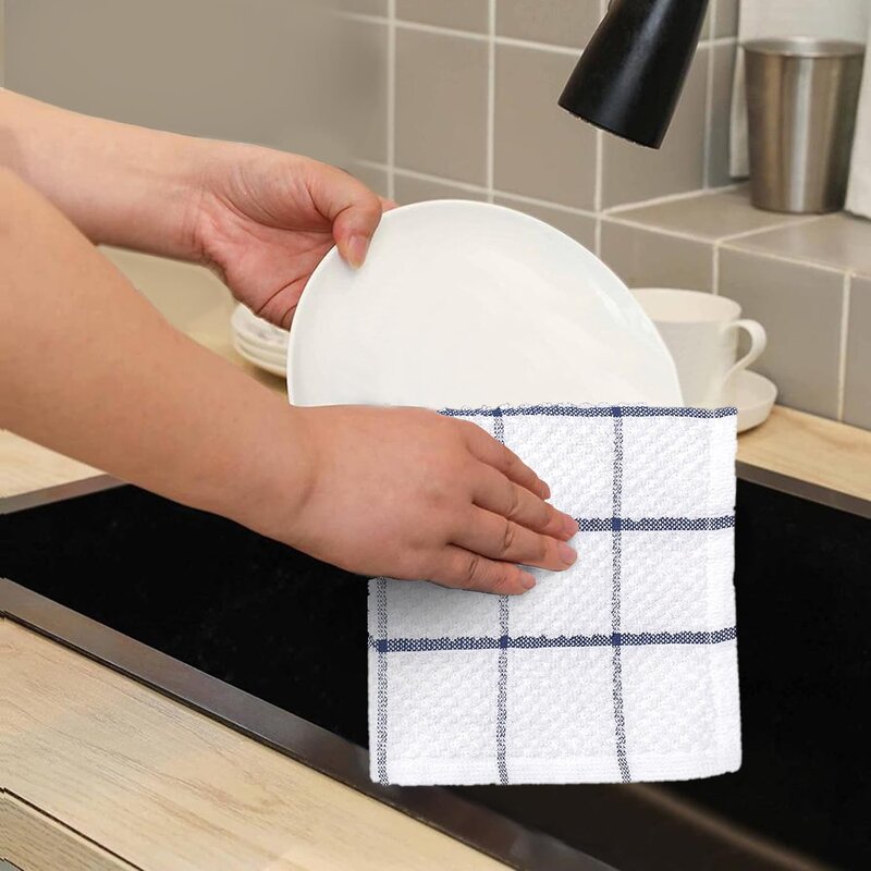 Striped Dish Towel Supplier - OEM 8 Pack Reusable Eco-Friendly Tea Towels