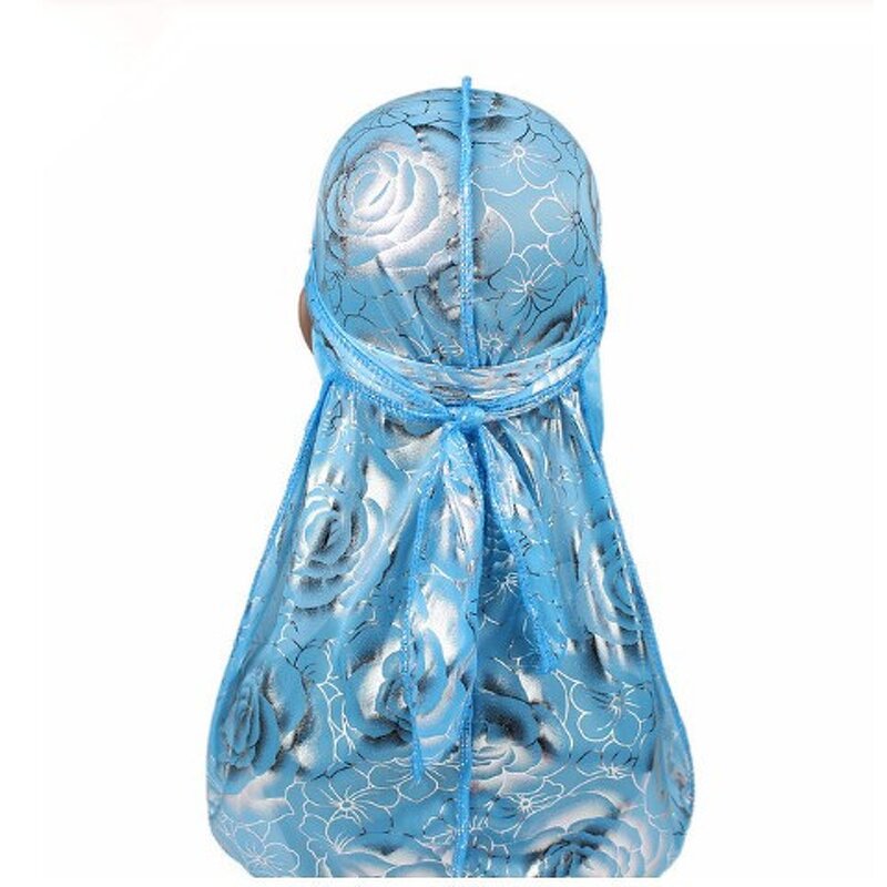 Flower Durag Supplier - OEM Breathable Satin Rose Design Headwear