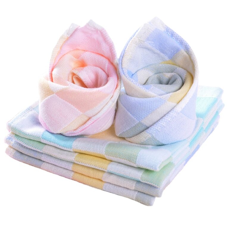 Gauze Towel Manufacturer - OEM Double Layer Soft Plaid Face Towels