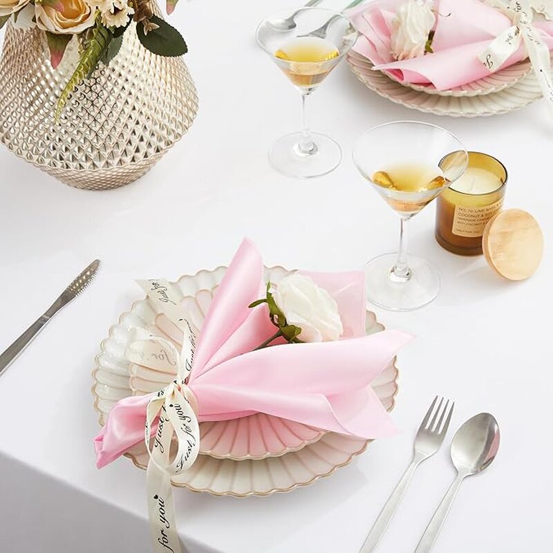 Satin Napkins Factory - OEM 11.8in Luxury Washable Wedding Cloth Napkins